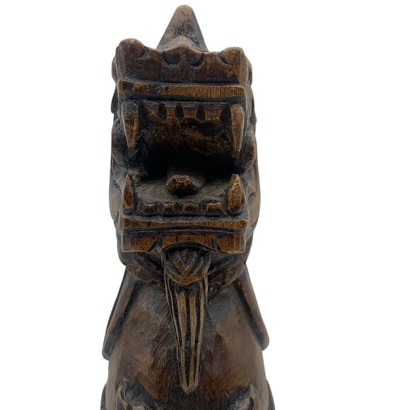 Wooden Carved Foo Dog - Picture 4 of 13